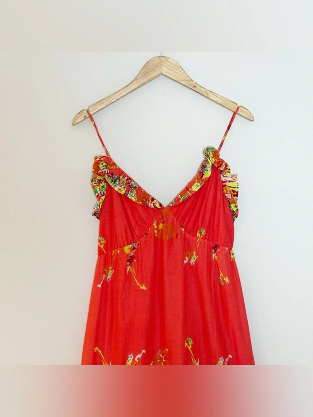 🧡 Alberto Makali Floral Tiered Maxi Dress | Orange | Size L - Picture 3 of 9